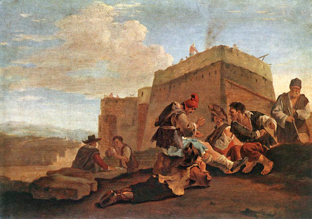 landscape with morra players